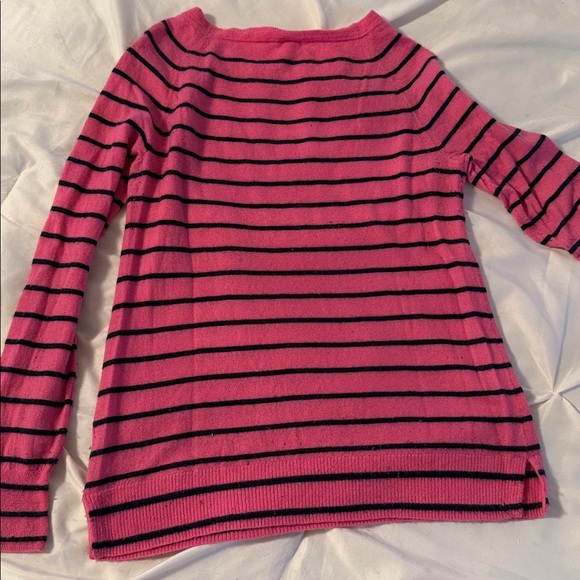 J. Crew 100% Cashmere Striped Sweater SZ L - Picture 5 of 5